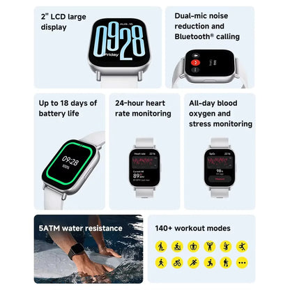 Smart Bluetooth Calling Watch ⌚ | 2” Display | Health & Fitness Tracker