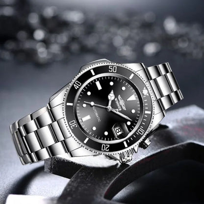 ⌚ WINNER 002 Automatic Mechanical Men’s Watch – Luminous Date Luxury Style ✨