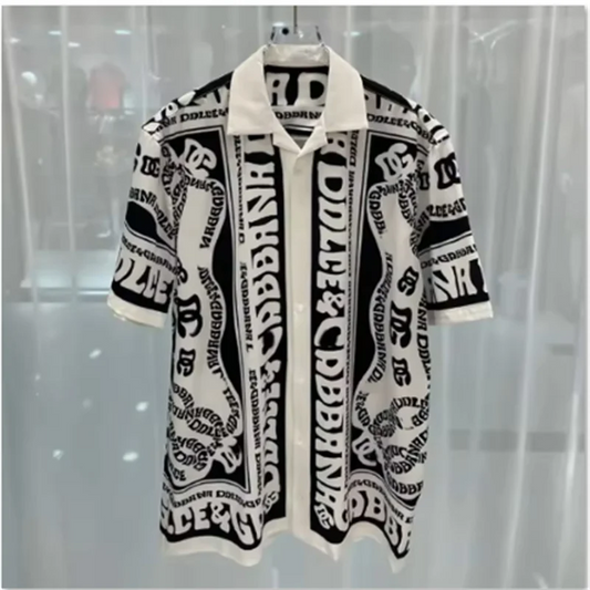 Premium Light Luxury Printed Shirt – Casual Short Sleeve