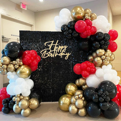 110pcs Red Black Balloon Arch Garland Kit – Party Decoration Set