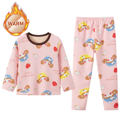 🧸 Kids Winter Print Pajama Set – Soft Full Sleeve Sleepwear