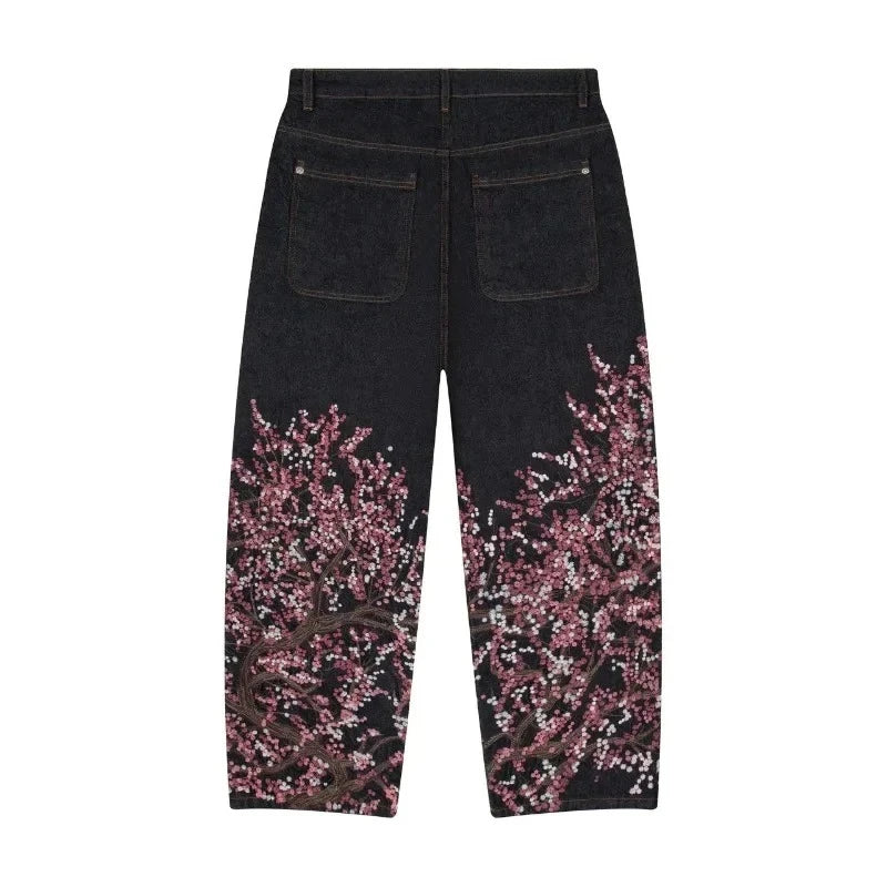 Plum Blossom Y2K Wide-Leg Jeans 🌸
