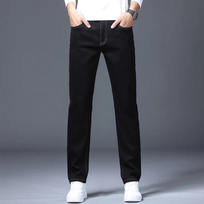 👖 Glomexia – Black Slim Men’s Jeans 🖤
