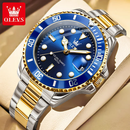 Luxury Stainless Steel Men’s Watch – Quartz Waterproof Wristwatch