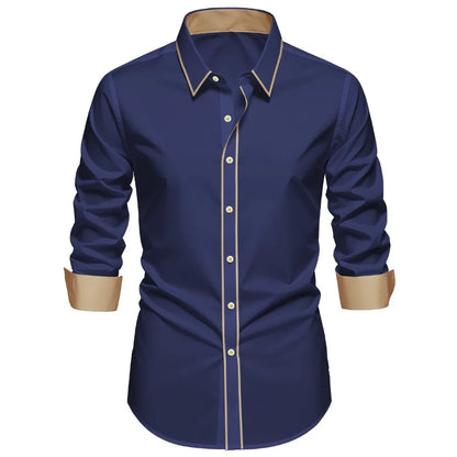Men’s Premium Patchwork Tuxedo Shirt – Full Sleeve Stylish Party & Casual Wear