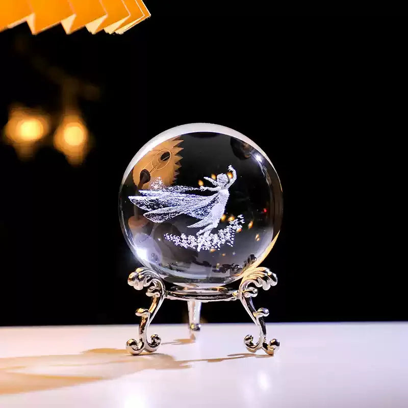 3D Solar System Crystal Ball with Stand