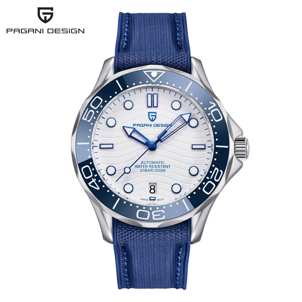 Men’s Automatic Diving Watch – Blue Dial Mechanical Wristwatch