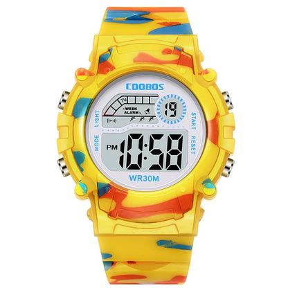 ⌚ Camouflage Digital LED Watch for Kids 🟢🕒