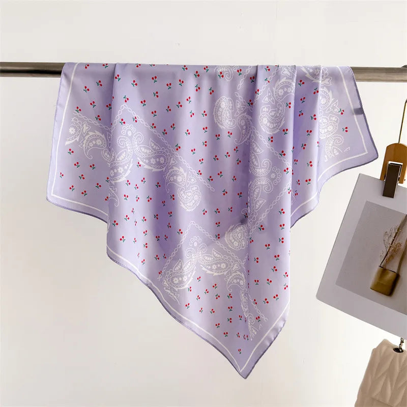 Women’s Luxury Floral Printed Silk Scarf