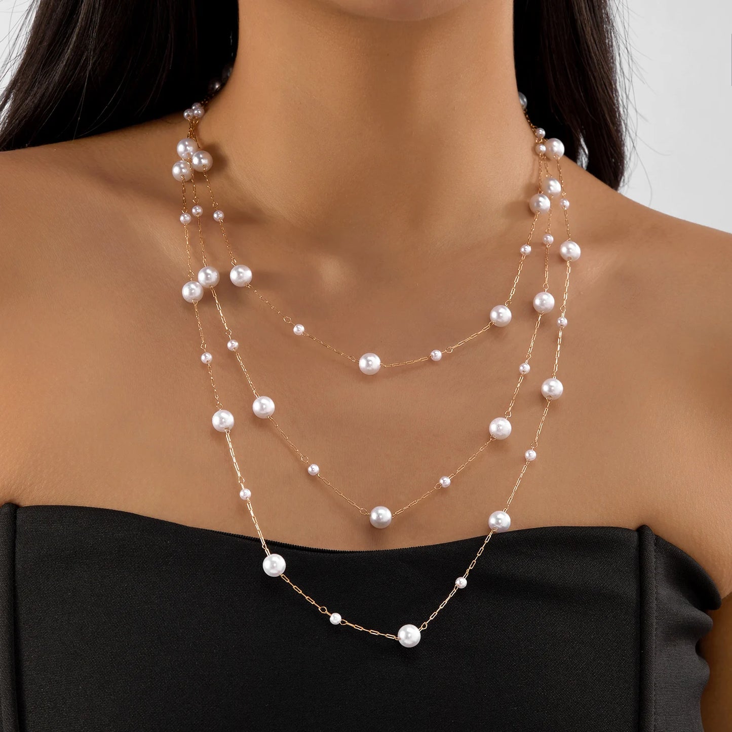Elegant White Pearl Beaded Bracelet Set