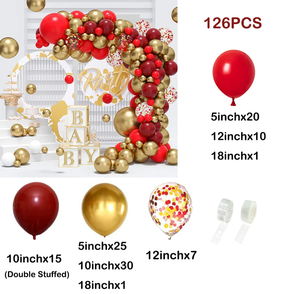 110pcs Red Black Balloon Arch Garland Kit – Party Decoration Set