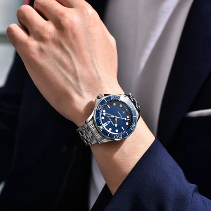 Men’s Automatic Diving Watch – Blue Dial Mechanical Wristwatch