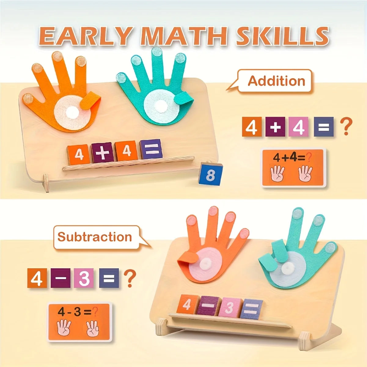 Wooden Arithmetic Learning Board for Kids (3+ Years)