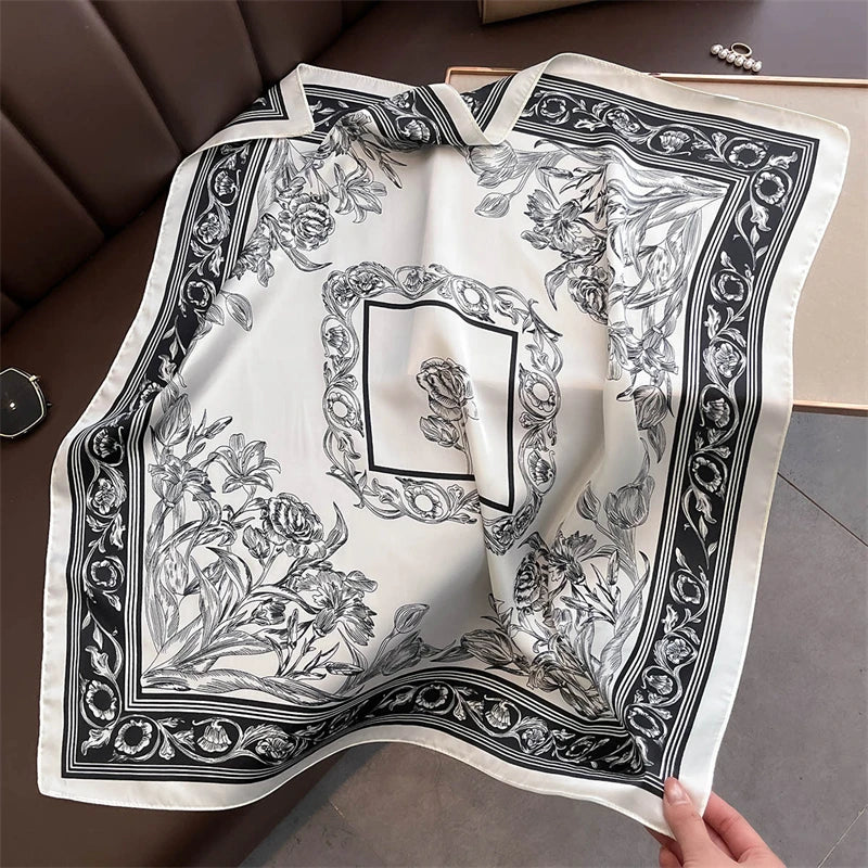 Women’s Luxury Floral Printed Silk Scarf