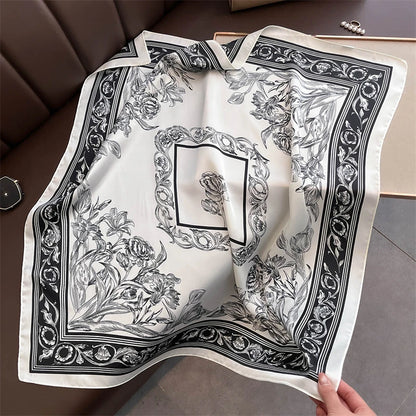 Women’s Luxury Floral Printed Silk Scarf