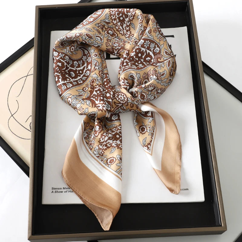 Women’s Luxury Printed Square Silk Scarf