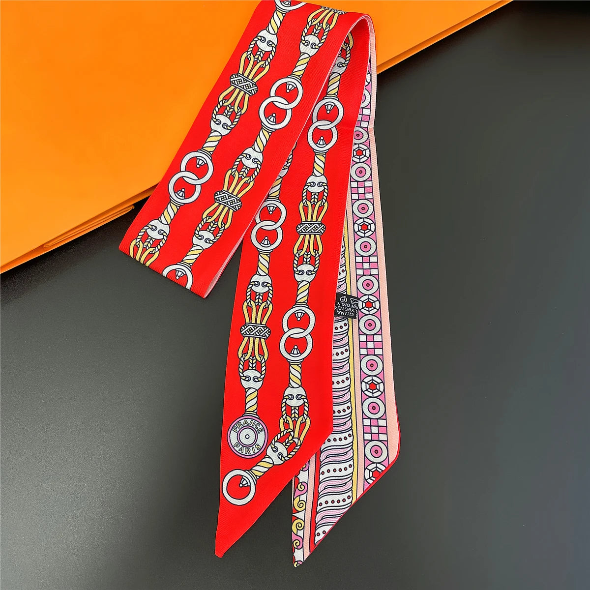 🧣 Glomexia Silk Print Hair Scarf – Elegant Women Fashion Wrap ✨