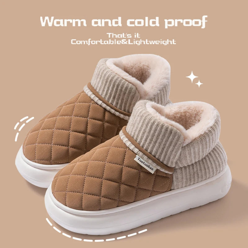 Glomexia Winter Cotton Shoes ❄️ | Thick Sole Anti-Slip Slippers