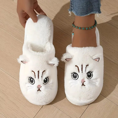 Plush Cat Winter Slippers 🐾❄️