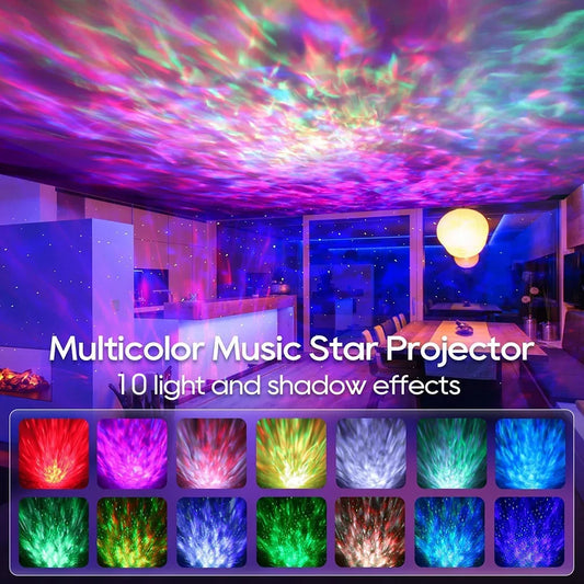 LED Starry Galaxy Projector Night Light with Bluetooth