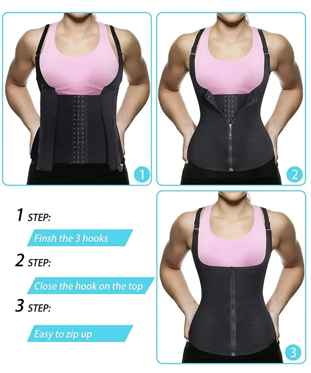 👚🔥 Women’s Zipper Waist Trainer Tank Top ✨