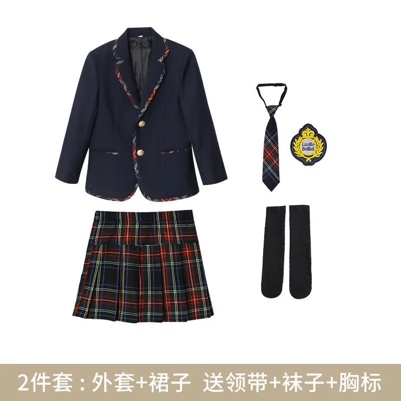 Kids Plaid Coat Set – Autumn Casual Outfit