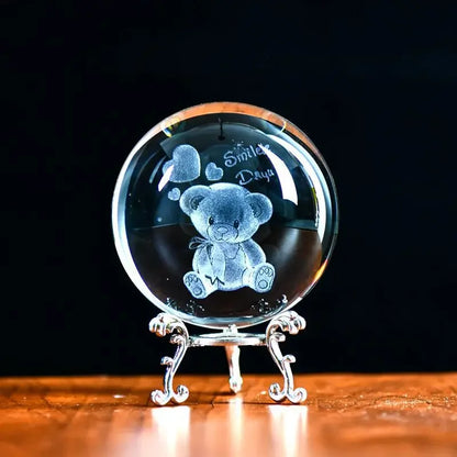 3D Solar System Crystal Ball with Stand