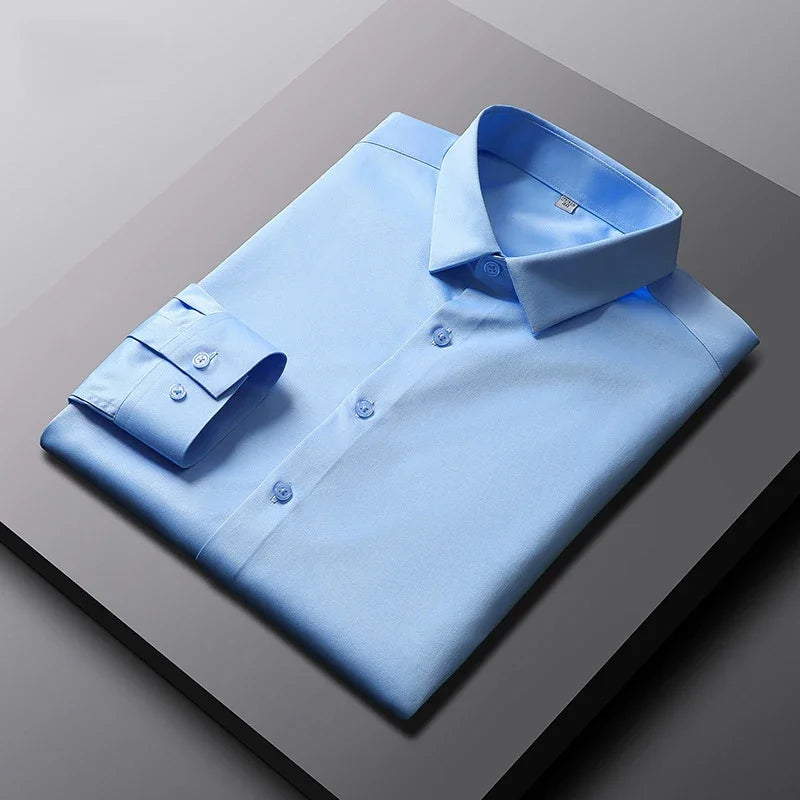 Men’s Solid Long Sleeve Non-Iron Business Shirt