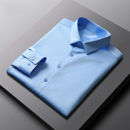 Men’s Solid Long Sleeve Non-Iron Business Shirt