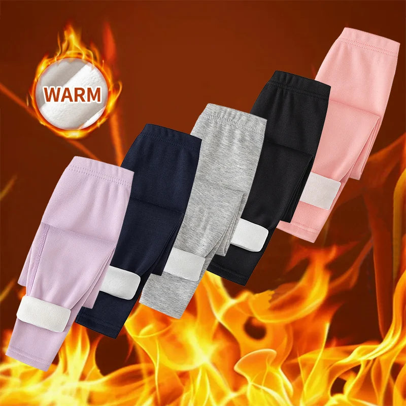 Premium Kids Winter Plush Warm Leggings – Thick & Comfortable (3/1Pc)