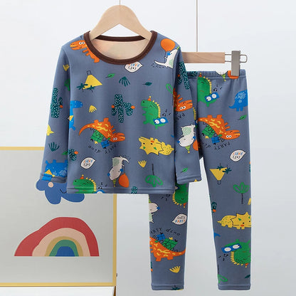 🧸 Kids Winter Print Pajama Set – Soft Full Sleeve Sleepwear