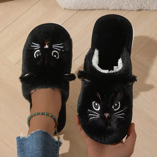 Plush Cat Winter Slippers 🐾❄️