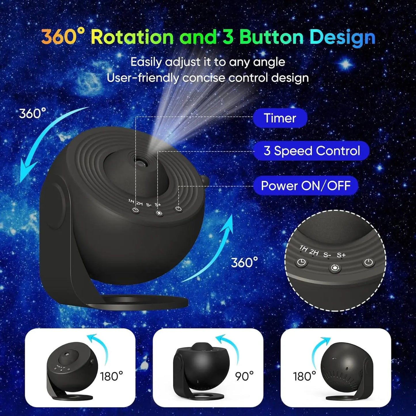 HD Starry Sky Galaxy Projection Lamp