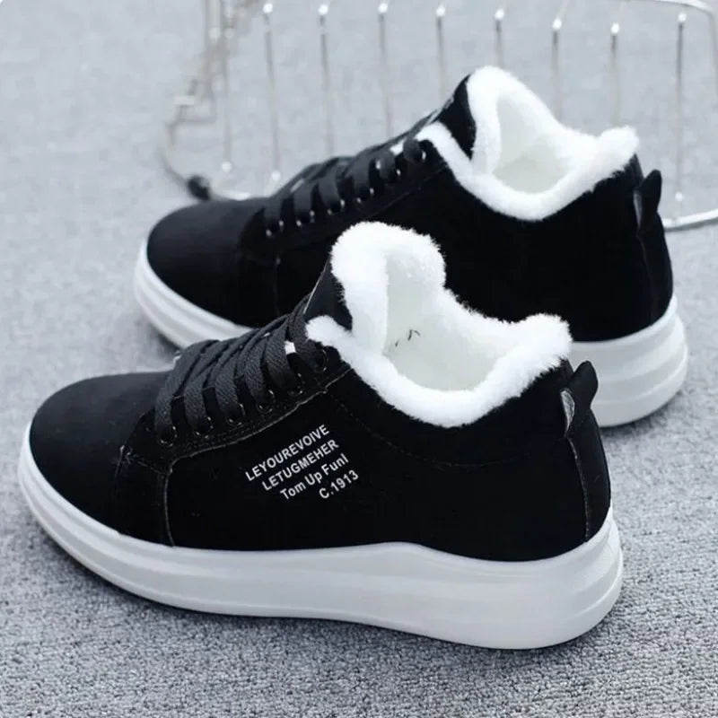 Women Warm Winter Shoes ❄️👟 | Plush Lined Lace-Up Comfort