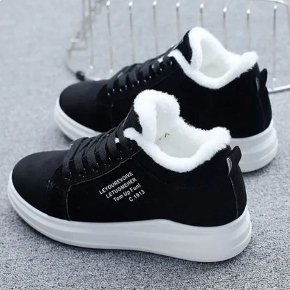 Women Warm Winter Shoes ❄️👟 | Plush Lined Lace-Up Comfort