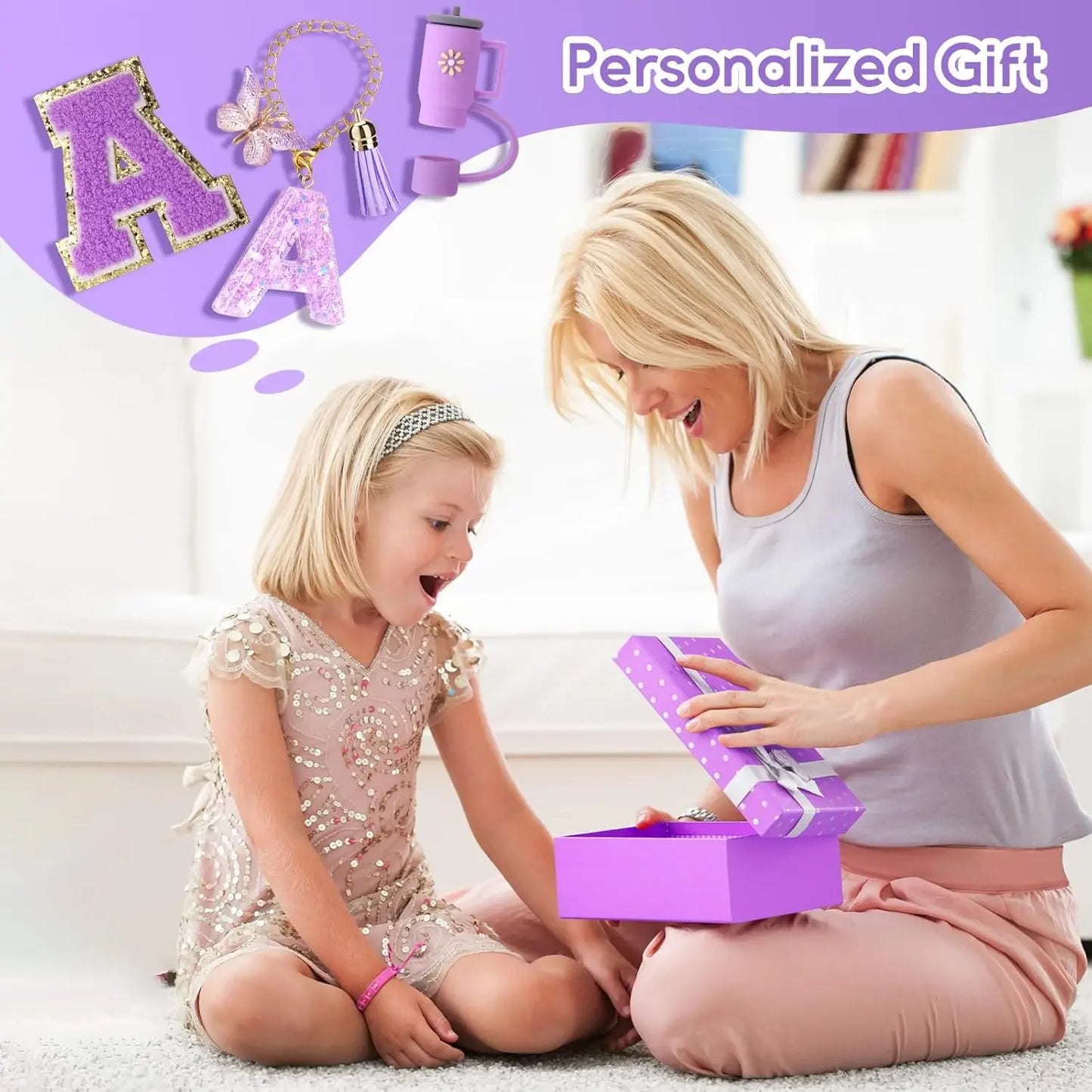 🥤 ✨ Glomexia 8-Piece Tumbler Accessories Set (Purple)
