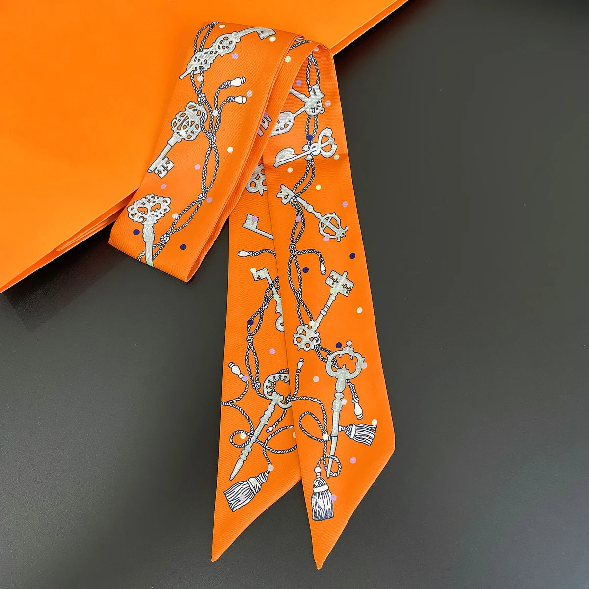 🧣 Glomexia Silk Print Hair Scarf – Elegant Women Fashion Wrap ✨