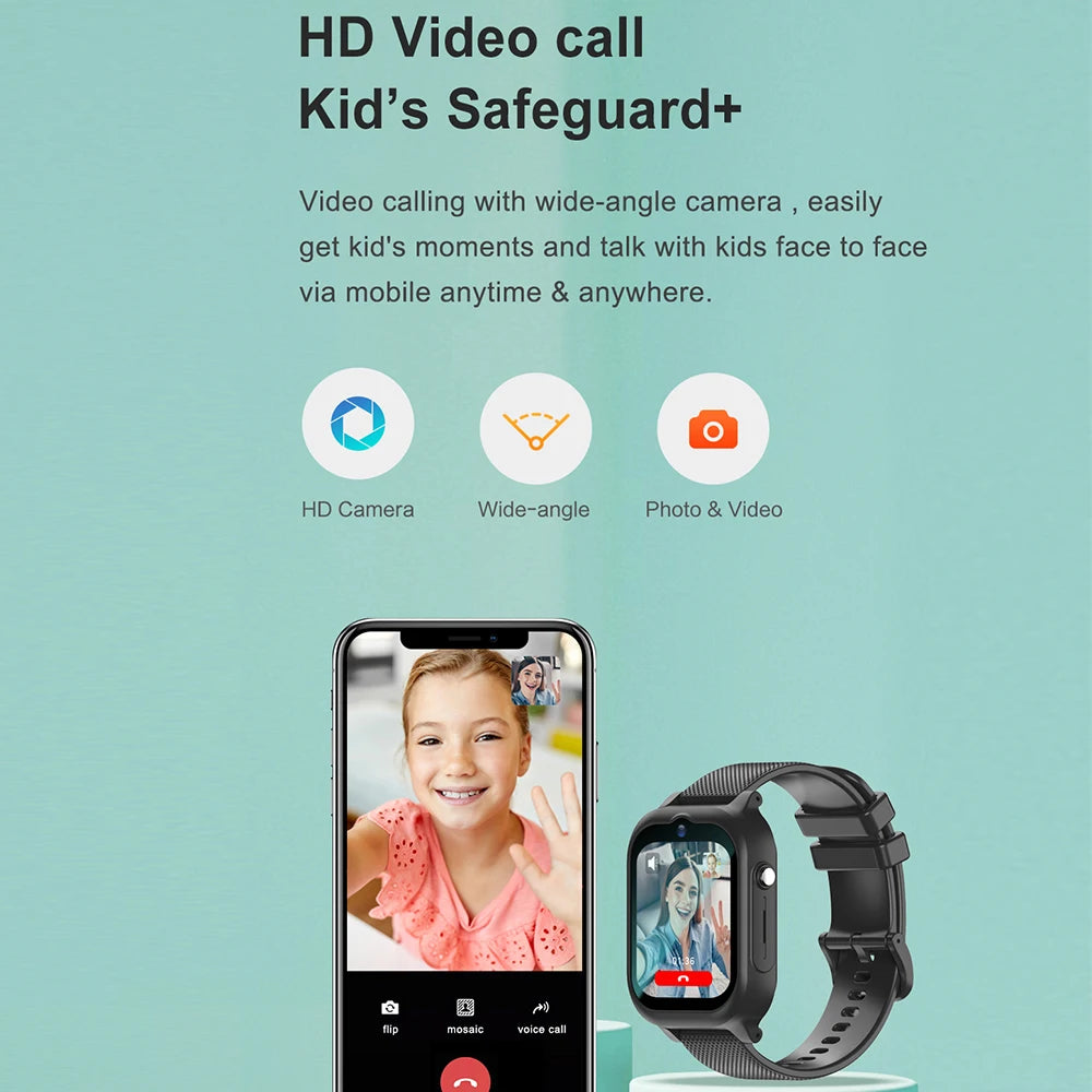 Kids 4G GPS Smartwatch – Video Call, SOS & Location Tracker