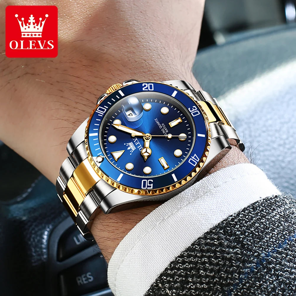 Luxury Stainless Steel Men’s Watch – Quartz Waterproof Wristwatch