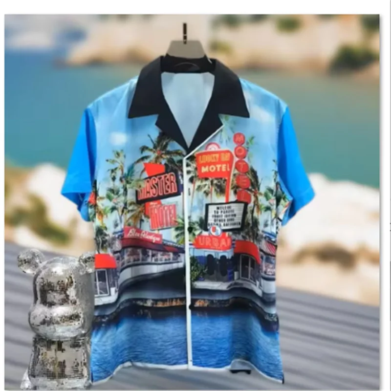 Premium Light Luxury Printed Shirt – Casual Short Sleeve