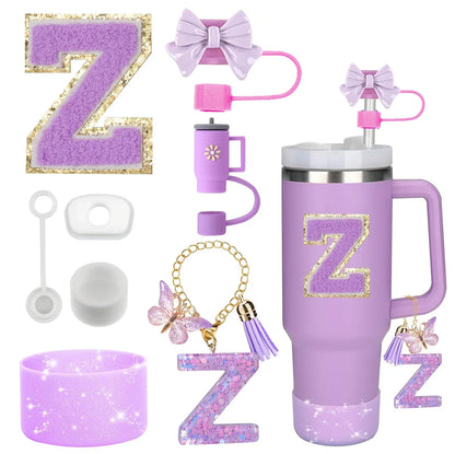 🥤 ✨ Glomexia 8-Piece Tumbler Accessories Set (Purple)