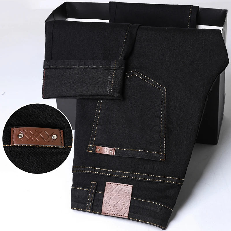 👖 Glomexia – Black Slim Men’s Jeans 🖤