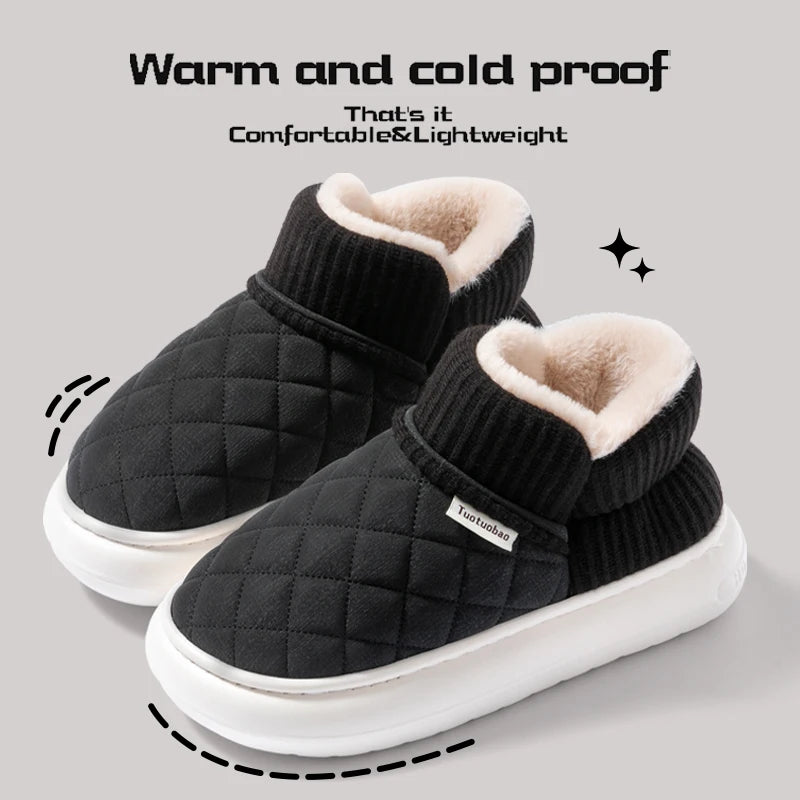 Glomexia Winter Cotton Shoes ❄️ | Thick Sole Anti-Slip Slippers