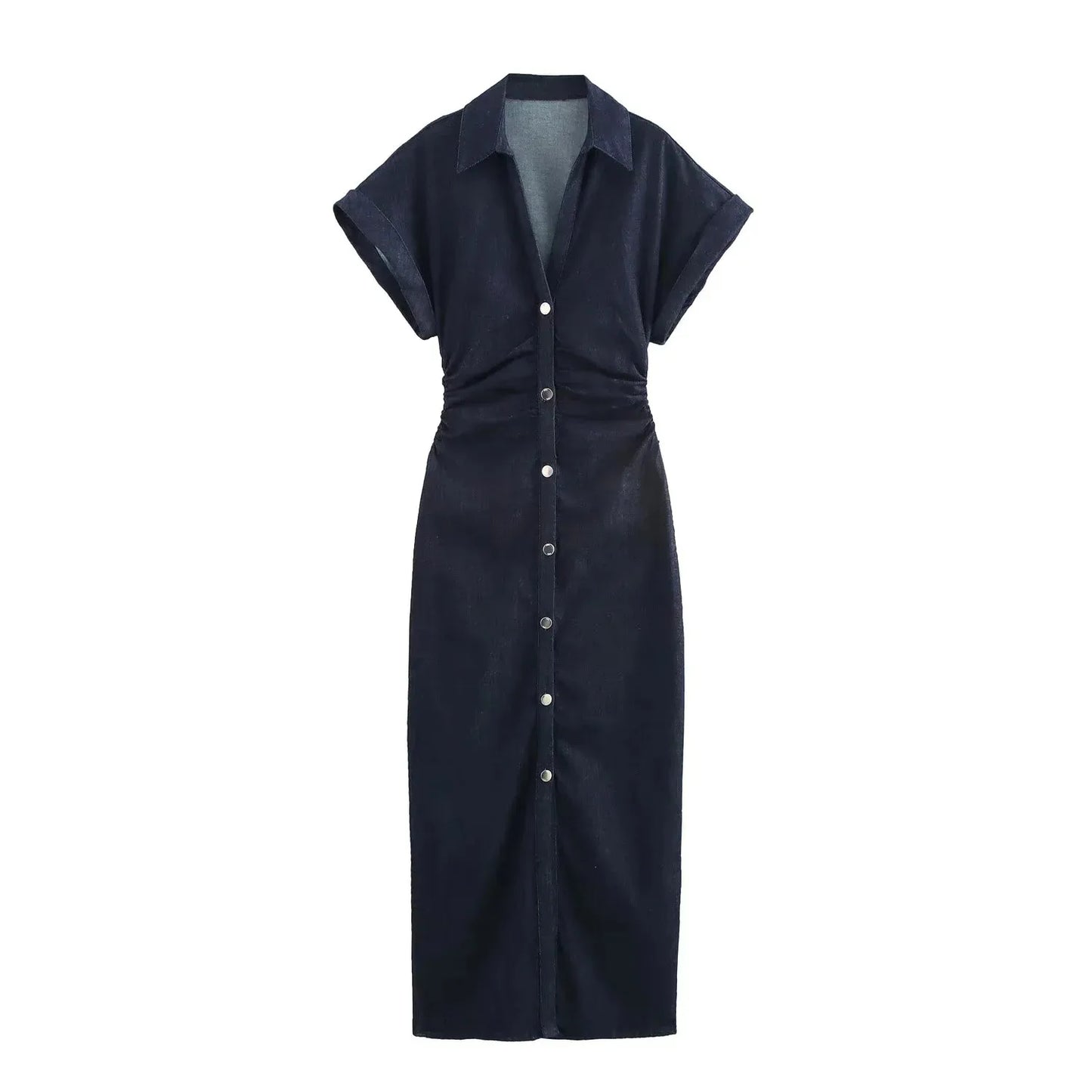 Glomexia Women’s Denim Midi Dress 💙 Casual Streetwear Summer Fashion 👗