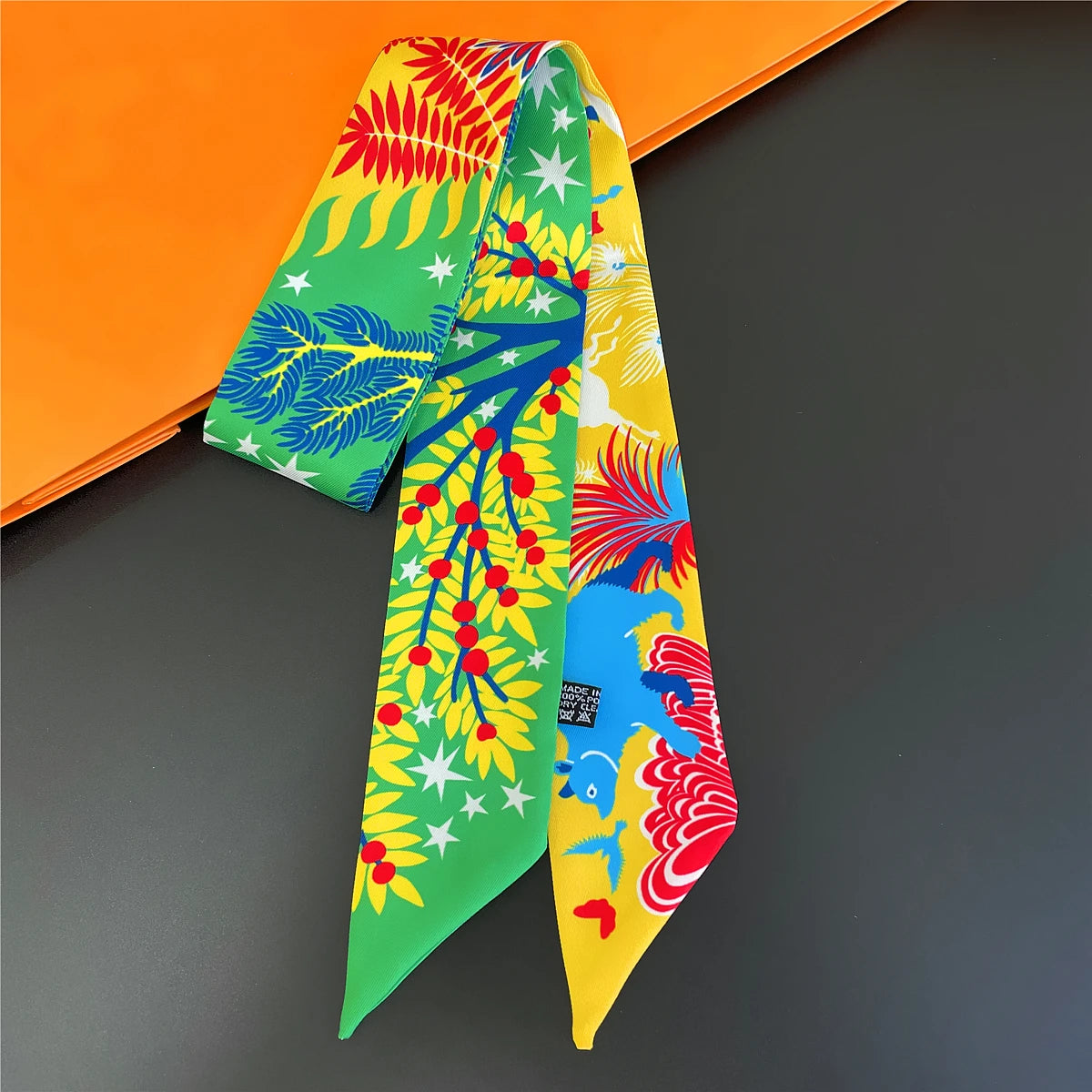 🧣 Glomexia Silk Print Hair Scarf – Elegant Women Fashion Wrap ✨