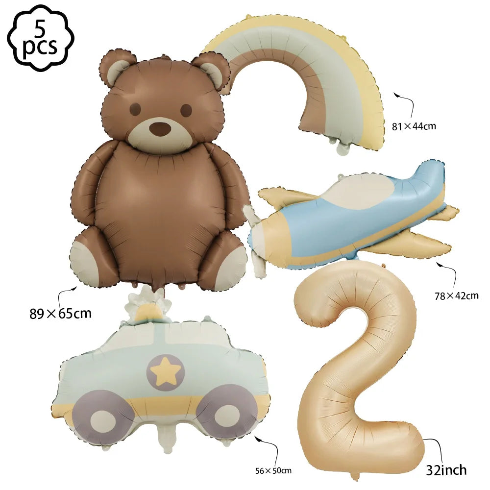 Premium Teddy Bear Birthday Balloon Decoration Set