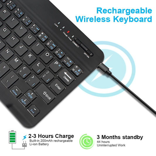 Glomexia Wireless Bluetooth Mini Keyboard – Rechargeable Multi-Device Keyboard