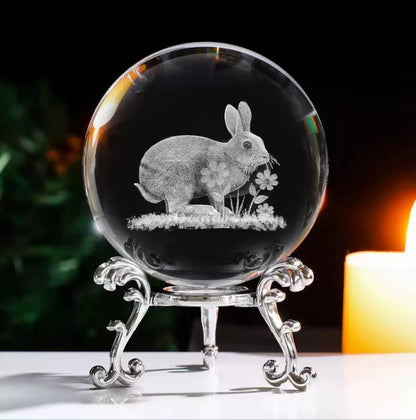 3D Solar System Crystal Ball with Stand