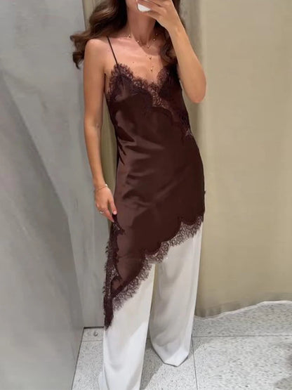 🤎 Glomexia – Brown Sexy Mini Dress 💃