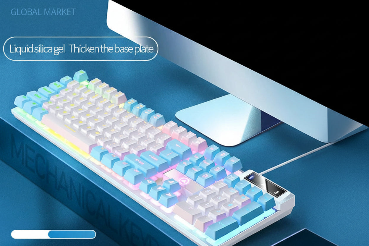 ⌨️ GlobalMarket Low-Profile Wired Gaming Keyboard with Numpad – RGB Style Keyboard for PC & Laptop